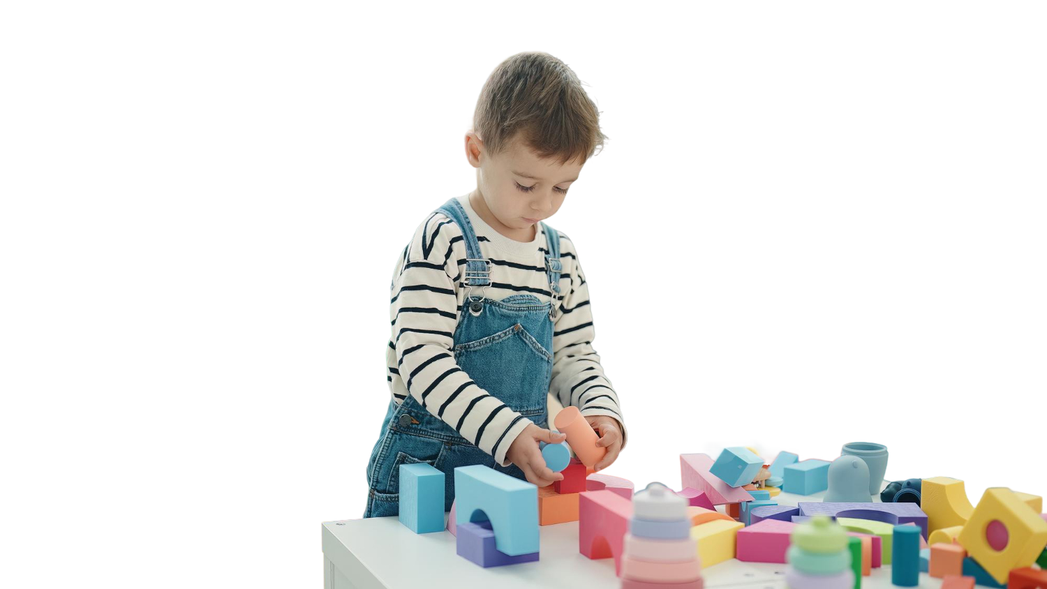 Child playing with educational blocks